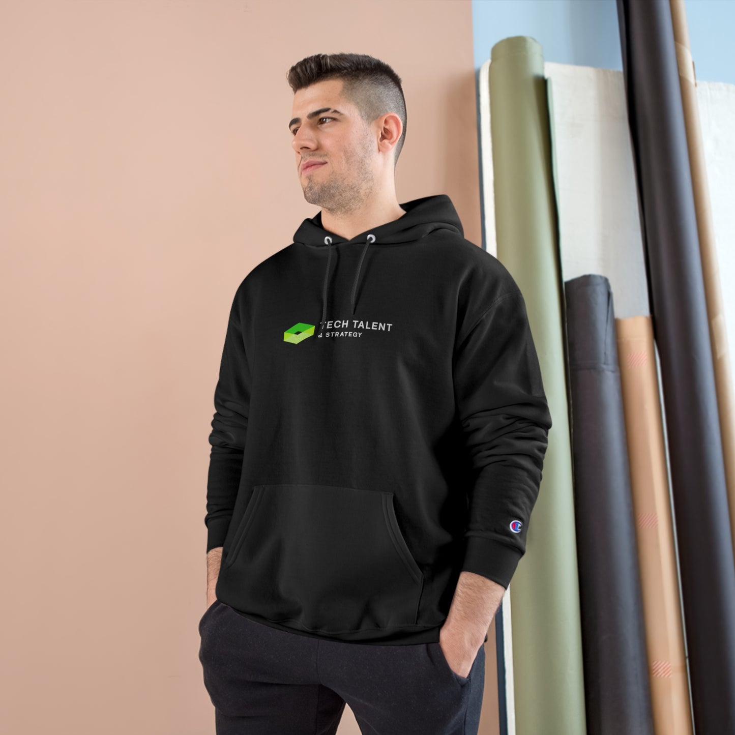 Green Logo Champion Hoodie