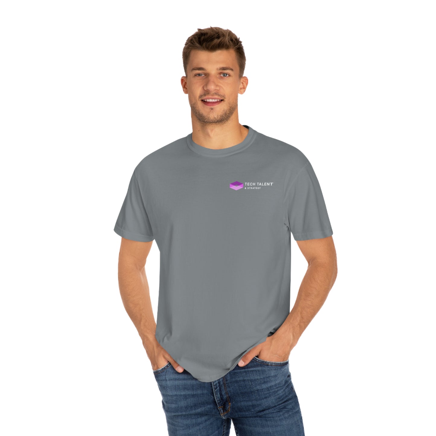 Unisex Purple Logo Garment-Dyed T-shirt